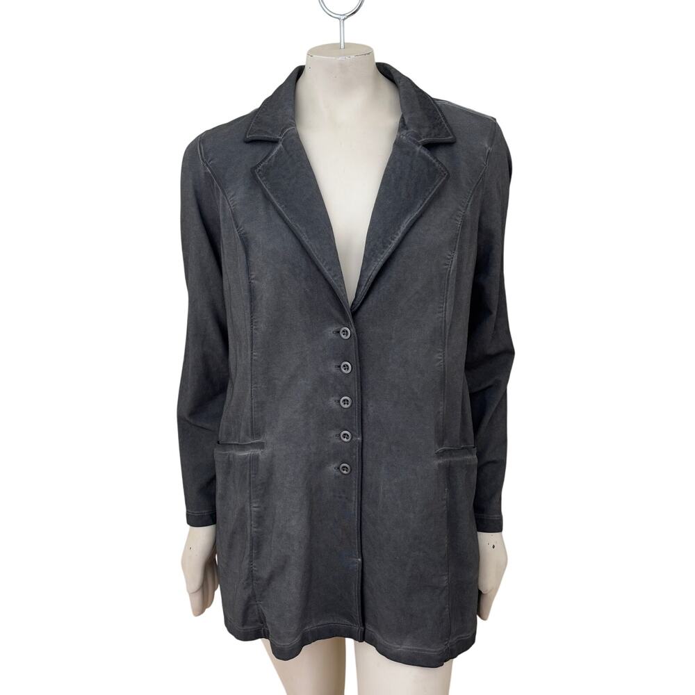 NEW SOFT SURROUNDINGS Pressley Burnished Topper Jacket in Brushed Gray SZ L